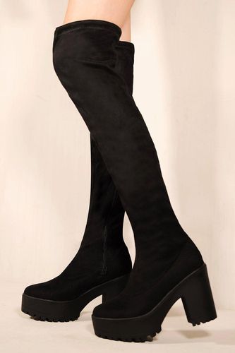 Womens 'Iris' Chunky Platform Heel Knee High Boots - - 7 - Where's That From - Modalova