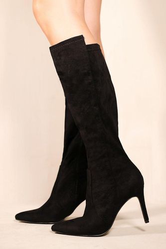 Womens 'Marta' Pointed Toe Calf High Boots With Side Zip - - 8 - NastyGal UK (+IE) - Modalova