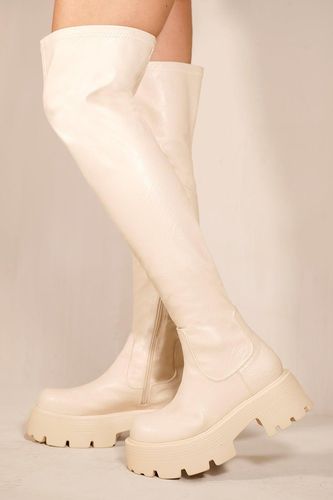 Womens 'Tilley' Chunky Chelasea Calf High Boots With Side Zip - - 7 - NastyGal UK (+IE) - Modalova