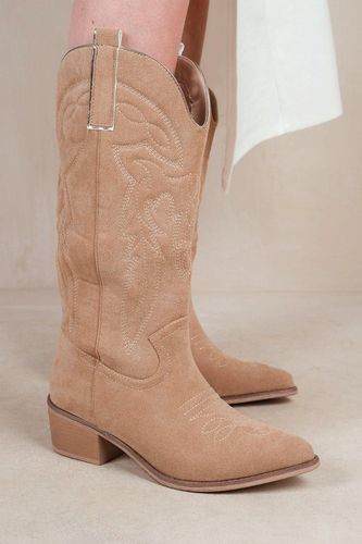Womens 'Desert' Cowboy Boots With Self Color Embroidery And Side Zip - - 6 - NastyGal UK (+IE) - Modalova