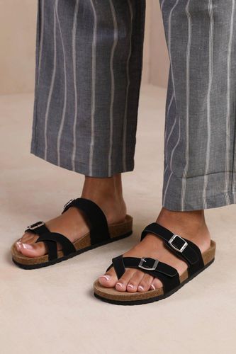 Womens 'Rio' Two Strap Flat Sandals With Toe Loop And Buckle Detail - - 3 - NastyGal UK (+IE) - Modalova