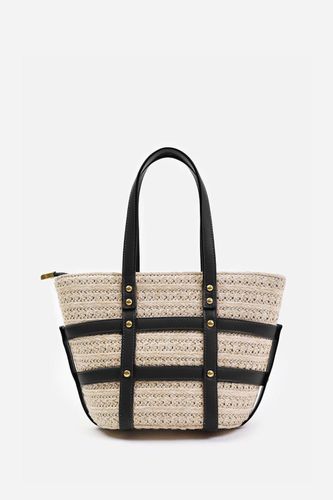 Womens 'Cielo' Small Raffia Bag With Stud Detail And Cross Body Strap - - One Size - Where's That From - Modalova