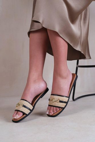 Womens 'Harmony' Pu Straw Detail Strap Sandals - - 9 - Where's That From - Modalova
