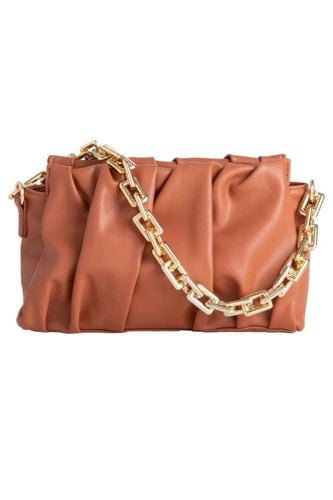 Womens 'Cloud' Rouched Handbag With Chain Detail - - One Size - Where's That From - Modalova