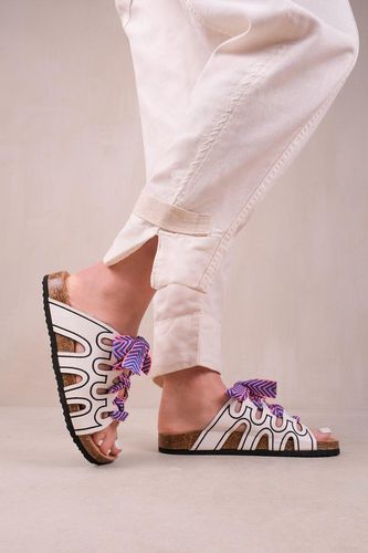 Womens 'Paradox' Strappy Flat Sandals With Printed Ribbon Detailing - - 5 - Where's That From - Modalova