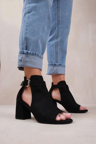 Womens 'Lisa' Wide Fit Block Heel With Side Buckle And Open Toe Front - - 4 - NastyGal UK (+IE) - Modalova