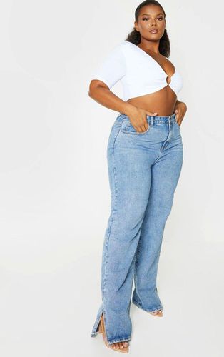 Womens Plus Light Wash Split Hem Jeans - - 16 - NastyGal UK (+IE) - Modalova