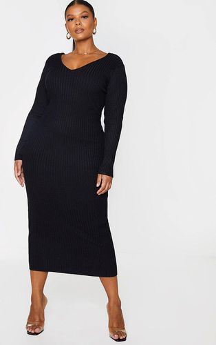 Womens Plus Off Shoulder Rib Knitted Midaxi Dress - 18 - NastyGal UK (+IE) - Modalova