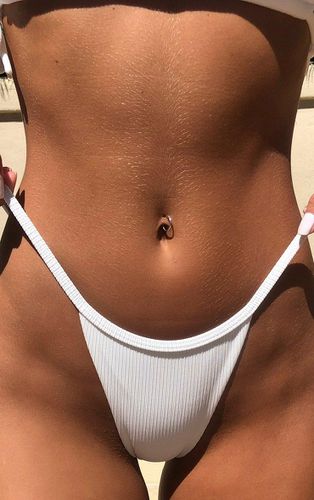 Womens Ribbed Tanga Bikini Bottoms - 14 - NastyGal UK (+IE) - Modalova