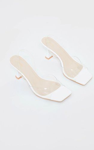 Womens Low Cake Stand Square Toe Clear Strap Slingback Heeled Sandals - 4 - NastyGal UK (+IE) - Modalova