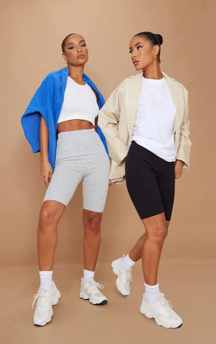 Womens and Grey Basic Jersey 2 Pack Cycle Shorts - 6 - NastyGal UK (+IE) - Modalova