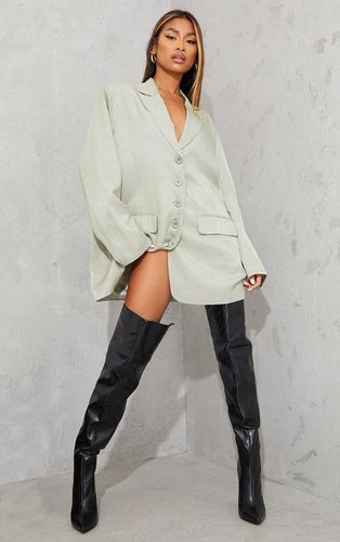Womens Faux Leather Pointed High Heel Over The Knee Boots - 6 - NastyGal UK (+IE) - Modalova