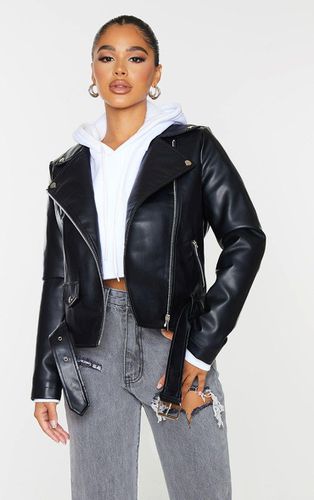 Womens Petite Faux Leather Zip Detail Biker Jacket - 4 - NastyGal UK (+IE) - Modalova