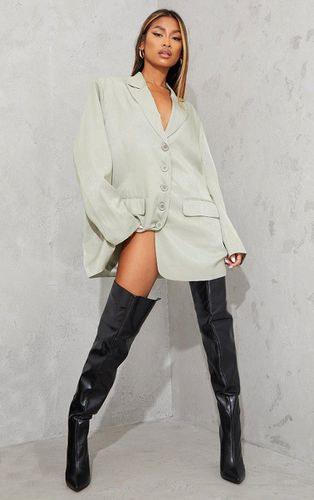 Womens Faux Leather Pointed High Heel Over The Knee Boots - 8 - NastyGal UK (+IE) - Modalova