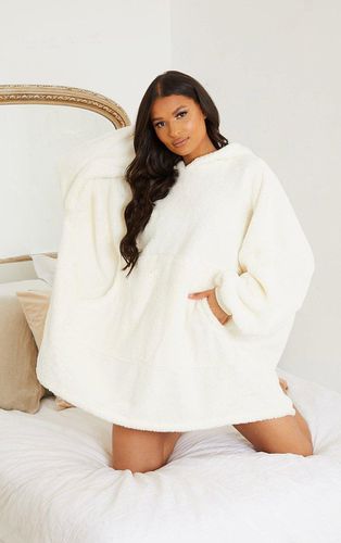 Womens Cream Borg Hooded Blanket - - M - NastyGal UK (+IE) - Modalova