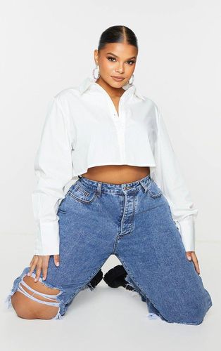 Womens Plus Cotton Oversized Crop Shirt - 18 - NastyGal UK (+IE) - Modalova