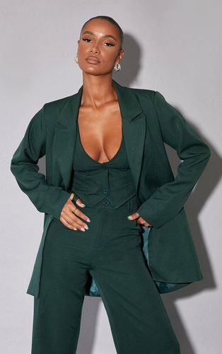 Womens Dark Woven Oversized Suit Jacket - 16 - NastyGal UK (+IE) - Modalova