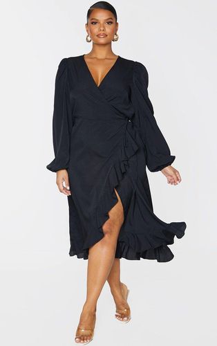 Womens Plus Ruffle Wrap Front Midi Dress - 16 - NastyGal UK (+IE) - Modalova