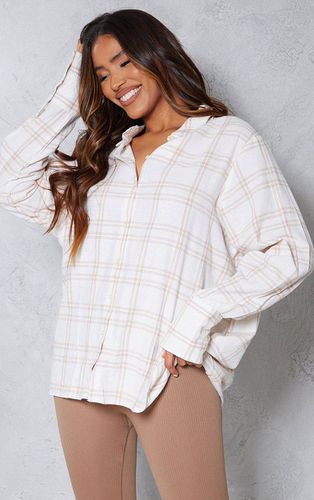 Womens Cream Oversized Checked Shirt - - 16 - NastyGal UK (+IE) - Modalova