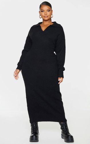 Womens Plus Collar Detail Cosy Knitted Midaxi Dress - XXL - NastyGal UK (+IE) - Modalova