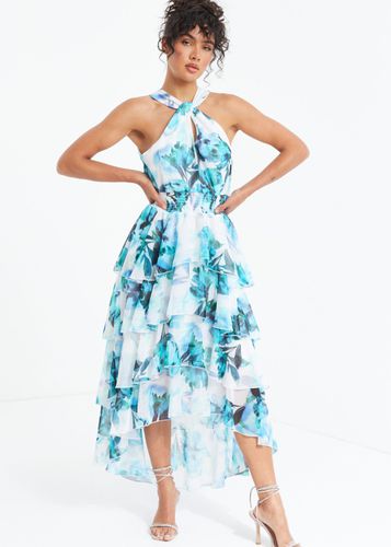 Womens Floral Tiered Dip Hem Midi Dress - - 8 - NastyGal UK (+IE) - Modalova