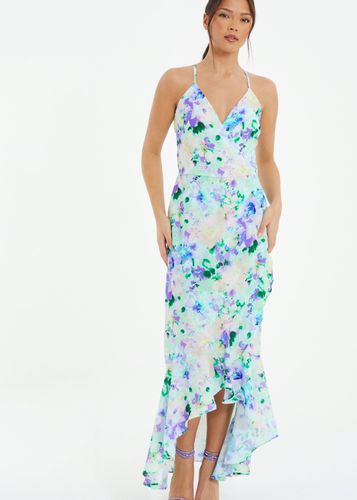 Womens Floral Wrap Dip Hem Maxi Dress - - 10 - NastyGal UK (+IE) - Modalova
