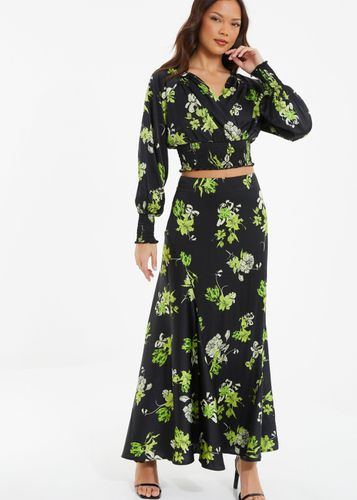 Womens Satin Floral Midaxi Skirt - - 6 - NastyGal UK (+IE) - Modalova
