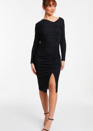 Womens Ruched Asymetric Midi Dress - - 8 - NastyGal UK (+IE) - Modalova