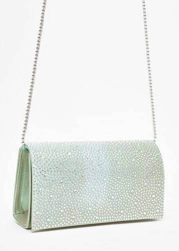 Womens Satin Diamante Clutch Bag - - One Size - Quiz - Modalova