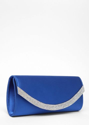 Womens Satin Embellished Clutch Bag - - One Size - Quiz - Modalova