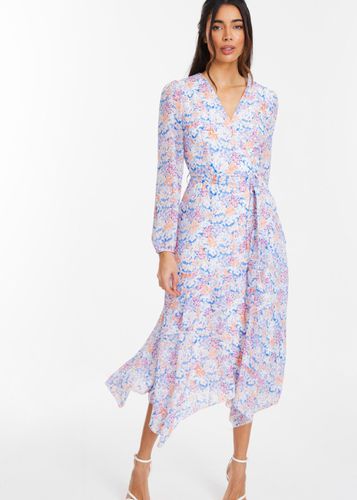 Womens Ditsy Print Chiffon Wrap Midi Dress - - 8 - NastyGal UK (+IE) - Modalova