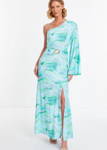 Womens Slinky Marble One Shoulder Fluted Dress - - 8 - NastyGal UK (+IE) - Modalova