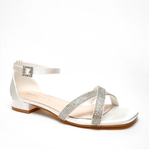 Womens Wide Fit Diamante Cross Strap Flat Sandals - - 5 - NastyGal UK (+IE) - Modalova