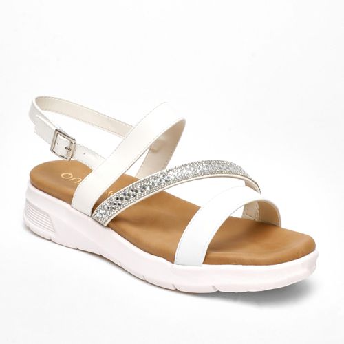 Womens Wide Fit Asymmetric Diamante Strap Sandals - - 5 - Quiz - Modalova