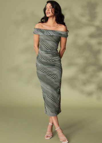Womens Stripe Print Bardot Midi Dress - - 14 - NastyGal UK (+IE) - Modalova