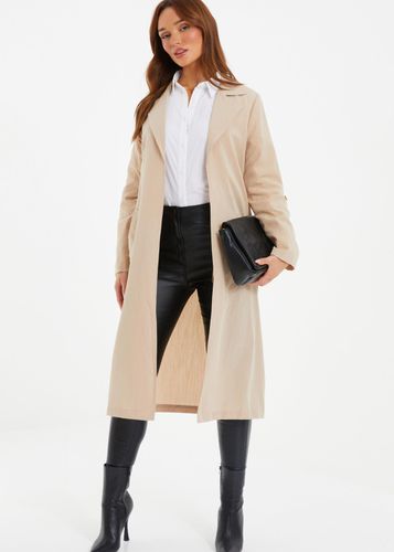 Womens Linen Look Trench Jacket - - 16 - Quiz - Modalova