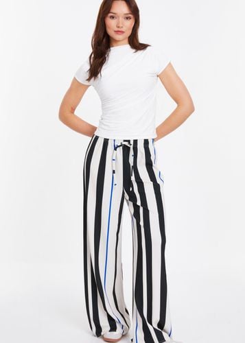 Womens Stripe Trouser - White - 8 - Quiz - Modalova