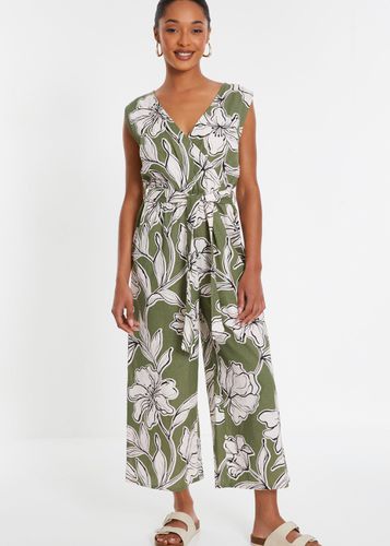 Womens Tropical Print Wrap Jumpsuit - - 8 - NastyGal UK (+IE) - Modalova