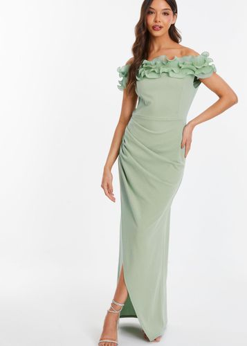 Womens Ruffle Bardot Maxi Dress - - 16 - NastyGal UK (+IE) - Modalova