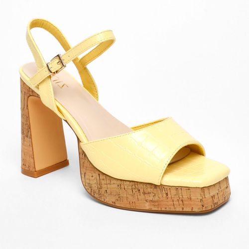 Womens Faux Leather Cork Platform Heeled Sandals - - 5 - NastyGal UK (+IE) - Modalova