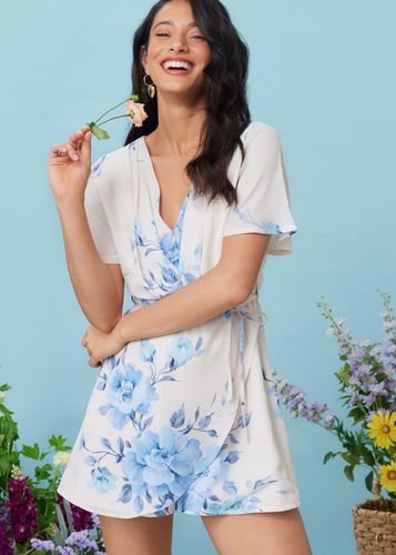 Womens Floral Print Wrap Tie Playsuit - - 10 - NastyGal UK (+IE) - Modalova