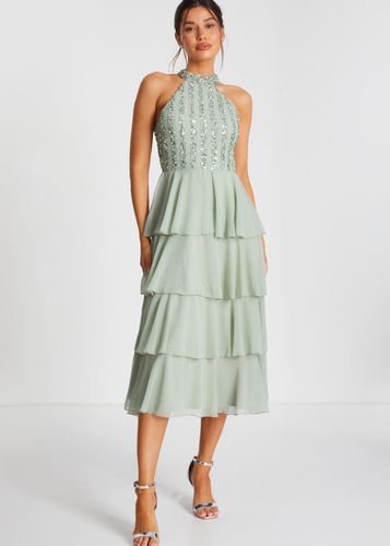 Womens Sage Embellished Chiffon Midi Dress - - 8 - NastyGal UK (+IE) - Modalova