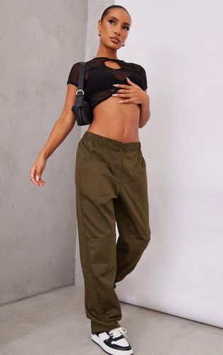 Womens Khaki Cargo Pocket Front Low Rise Straight Leg Trousers - - 6 - NastyGal UK (+IE) - Modalova