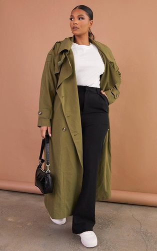 Womens Plus Khaki Woven Hooded Oversized Trench Coat - - 22 - NastyGal UK (+IE) - Modalova