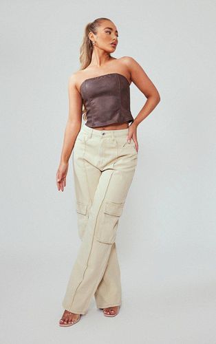 Womens Sand Cargo Pocket Detail Baggy Boyfriend Jeans - - 16 - NastyGal UK (+IE) - Modalova