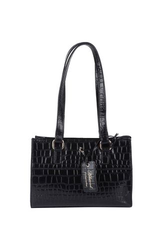 Womens 'Glamour' Croc Embossed Real Leather Shoulder Handbag - - One Size - Ashwood Leather - Modalova