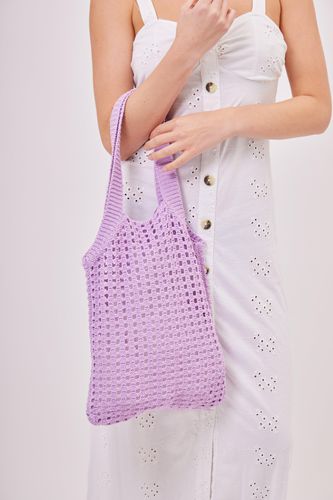 Womens Knitted Crochet Tote - - One Size - My Accessories London - Modalova