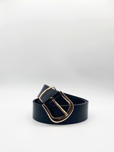 Womens PU Leather Belt With Gold Metal Buckle - - One Size - SVNX - Modalova