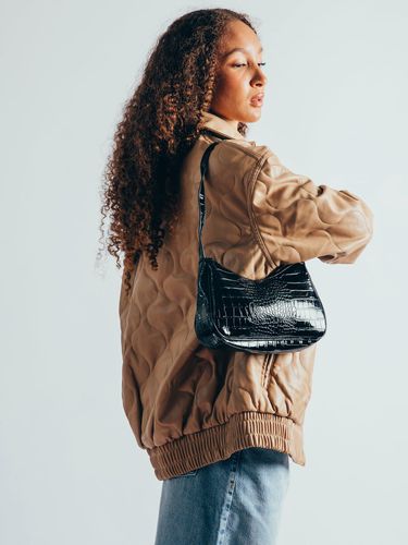 Womens Moc Croc PU Shoulder Bag - One Size - SVNX - Modalova