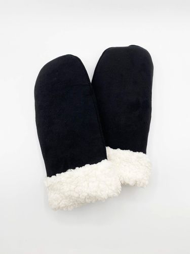 Womens Faux Suede Mittens With Borg Lining - - One Size - SVNX - Modalova